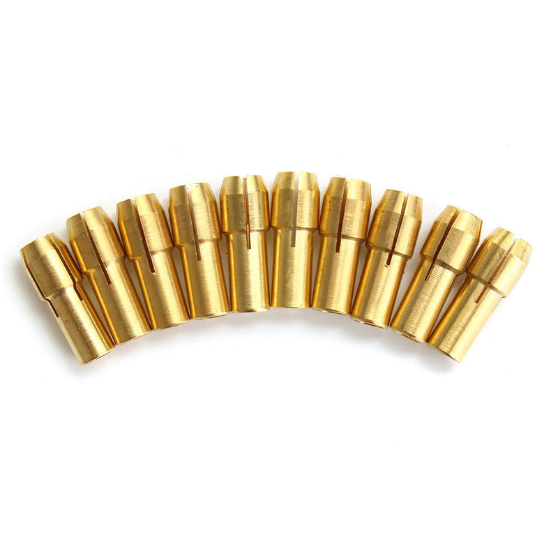 11pcs 0.5-3.2mm Shank Brass Drill Chuck Collet Bits with Nut for Rotary Tools Electric Drill Tools