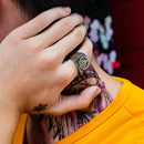 Personality Domineering Retro Masonic Titanium Steel Index Finger Ring