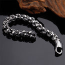 Casting Stainless Steel Skeleton Skull Chain Bracelet Men Silver Jewelry Gift