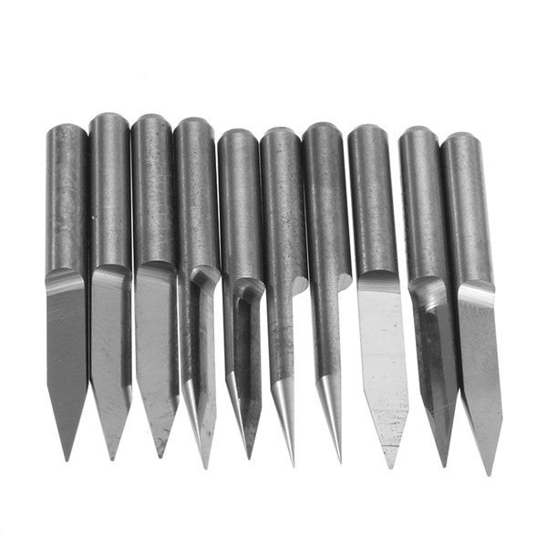 Wolike 10pcs 3.175mm Shank 30 Degree Cutter 0.3mm V-shape Carbide PCB Engraving Bits PCB Drill Bit