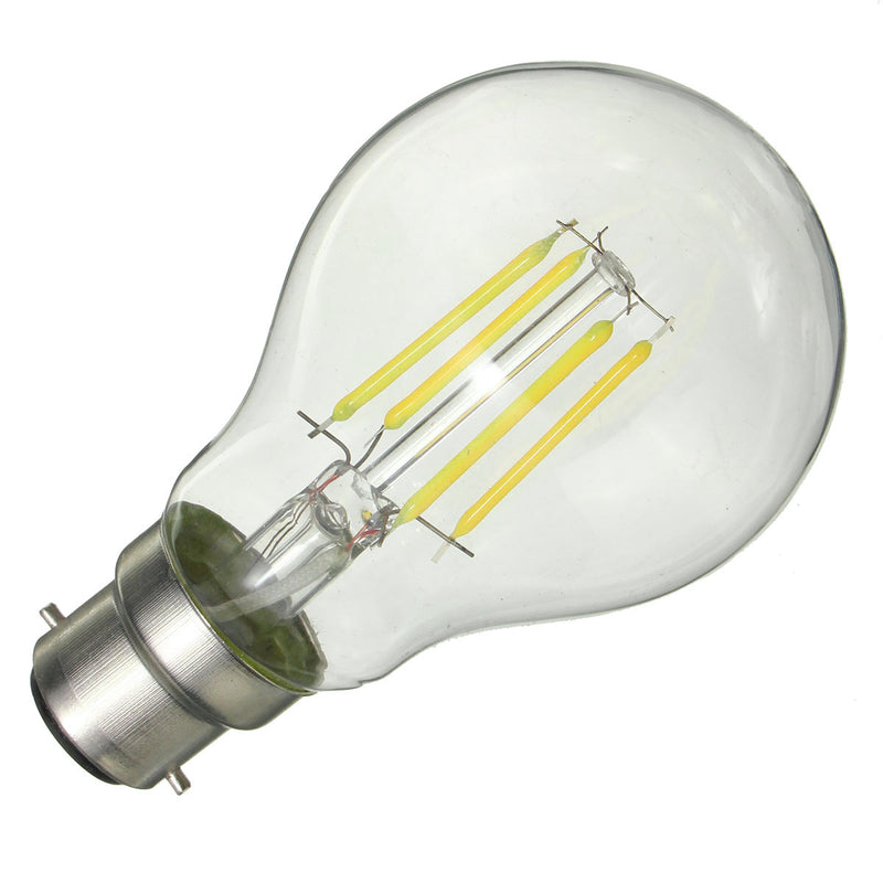 A60 B22 4W White Warm White COB LED Filament Retro Edison Bulbs AC 220V