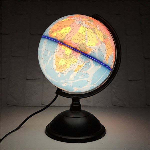 20cm LED World Globe Earth Tellurion Atlas Map Rotating Stand Geography Educational Toys Desktop Decorations