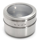 12Pcs Stainless Steel Magnetic Spice Tin Kitchen Storage Container Jars Clear Lid