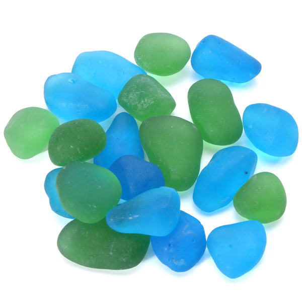20Pcs Sea Beach Glass Beads Jewelry Vase Aquarium Fish Tank Decorations 12-18mm