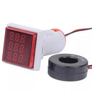 4Pcs 22mm 50-380V 100A 99Hz Digital LED Volt Amp HZ AC Ammeter Voltmeter Current Frequency Voltage Indicator Meter Tester Signal Lights