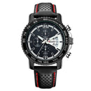 LONGBO 80176 Chronograph Calendar Quartz Watch Waterproof Leather Strap Men Watch