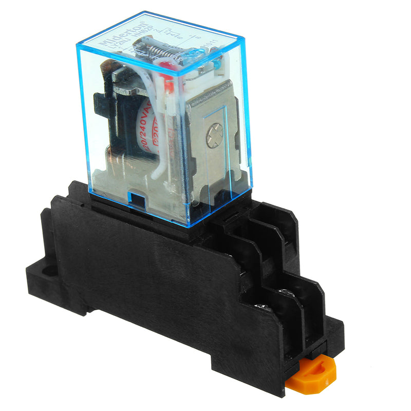 5Pcs AC220V Coil Power Relay LY2NJ JQX-13F DPDT 8 Pin PTF08A With Socket Base
