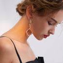 Fashion Ear Drop Earring Hollow Irregular Geometric Rhinestone Charm Earrings for Women