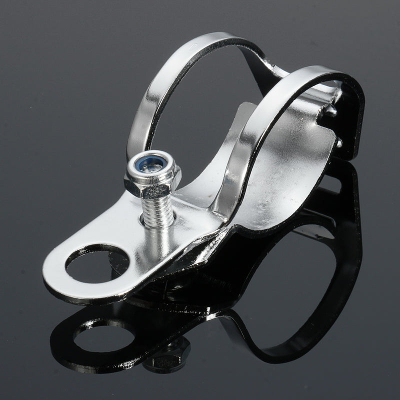 4pcs Chrome Motorcycle Front Rear Turn Signal Holder Fork Clamps Shock Bracket Cafe Racer