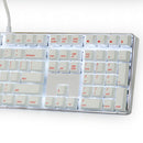 Magicforce 108 Key White Color Red Fonts Dye-sub PBT Keycaps Keycap Set for Mechanical Keyboard