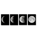 Miico Hand Painted Four Combination Decorative Paintings Gradient Moonlight Wall Art For Home Decoration