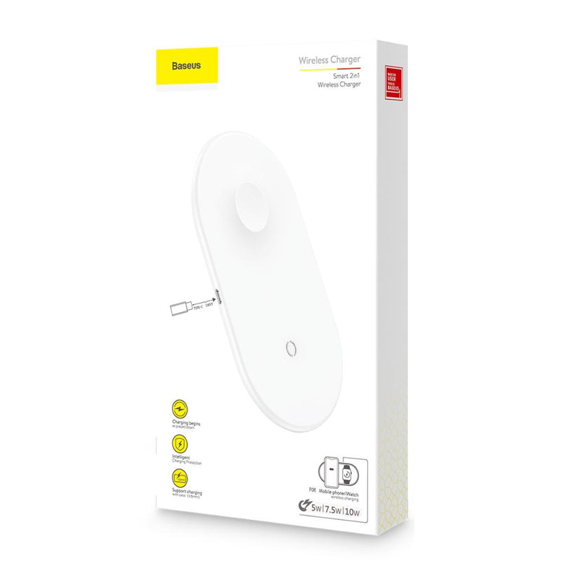 Baseus 2 in 1 10W Qi Wireless Charger For Apple Watch 4 3 2 1 for iPhone X XR Xs Max Fast Wireless Charger Pad
