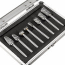 8pcs 1/4 Inch Shank Double Cut Carbide Rotary Burr Die Grinder Grinding Head Bit Tool Set
