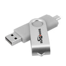 Bestrunner 2 In 1 Type-C USB 2.0 16GB OTG Flash Drive U Disk 360 Degree Rotation for Type-C Smart Phone Tablet Laptop