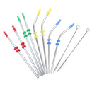 Reusable Drinking Straw Stainless Steel Drink Straws Cleaning Brushes Set with Silicone head