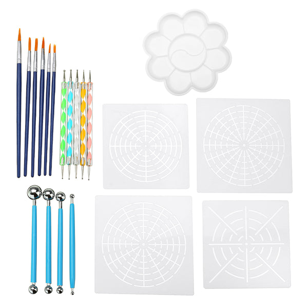 20Pcs/Set Acrylic Stick Mandala Painting Tool Stencil Carving Pottery Diamond Paintings Tool