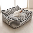 2 Colors Stripe Pattern Pet Sofa Bed Mat Dog Cat Sofa Kennel Pet Bed