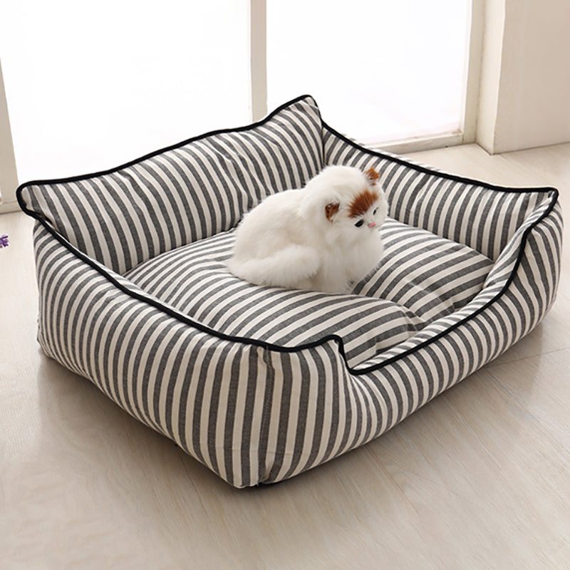 2 Colors Stripe Pattern Pet Sofa Bed Mat Dog Cat Sofa Kennel Pet Bed