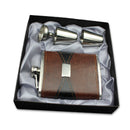 7oz Stainless Steel Portable Whiskey Hip Flask Foreskin Embossed Pot PU Leather Mini Jug Bottles