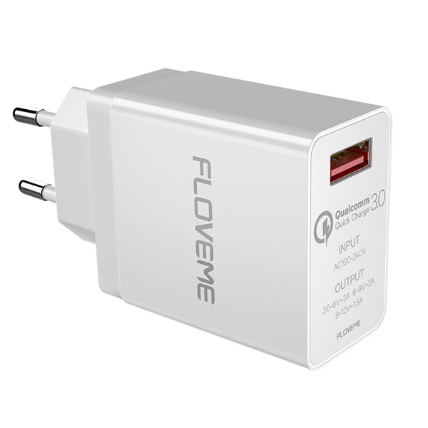 FLOVEME QC3.0 Fast Travel Wall USB Charger Adapter EU Plug For Smart Phone Tablet Camera