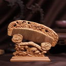 Carved Wooden Comb Natural Peach Wood Anti-Static Massage Comb Retro Chinese Style Combs
