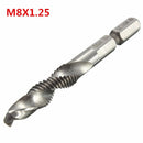 Drillpro DB-C4 HSS 1/4 Inch Hex Shank Combination Metric Drill Tap Bit M3/M4/M5/M6/M8/M10