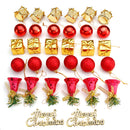 32PCS Christmas Xmas Tree Decorations Hanging Ornaments Baubles Balls Drums Bells