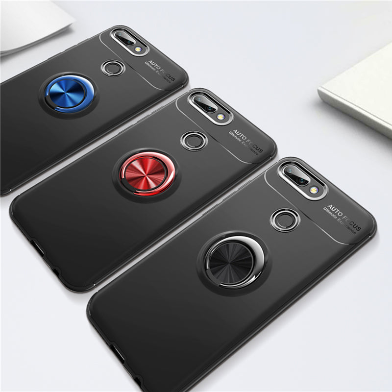 Bakeey Shockproof Thin Back Cover Protective Case with Finger Ring Holder for Xiaomi Mi8 Lite