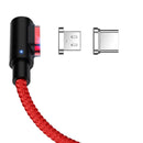 Bakeey 3A 3 in 1 Type C Micro USB LED Light Elbow Magnetic Fast Charging Data Cable For Huawei P30 Pro Mate 30 5G Xiaomi Mi9 9Pro 5G Redmi Note 5 7A  S10+ Note 10 5G