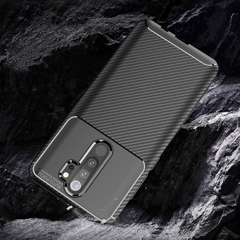 For Xiaomi Redmi Note 8 Pro Case Bakeey Luxury Carbon Fiber Shockproof Silicone Protective Case