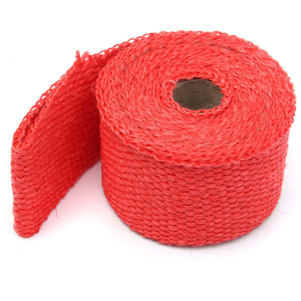 4.5m Exhaust Pipe Heat Insulation Wrap Turbo Header Shields Red with metal strips
