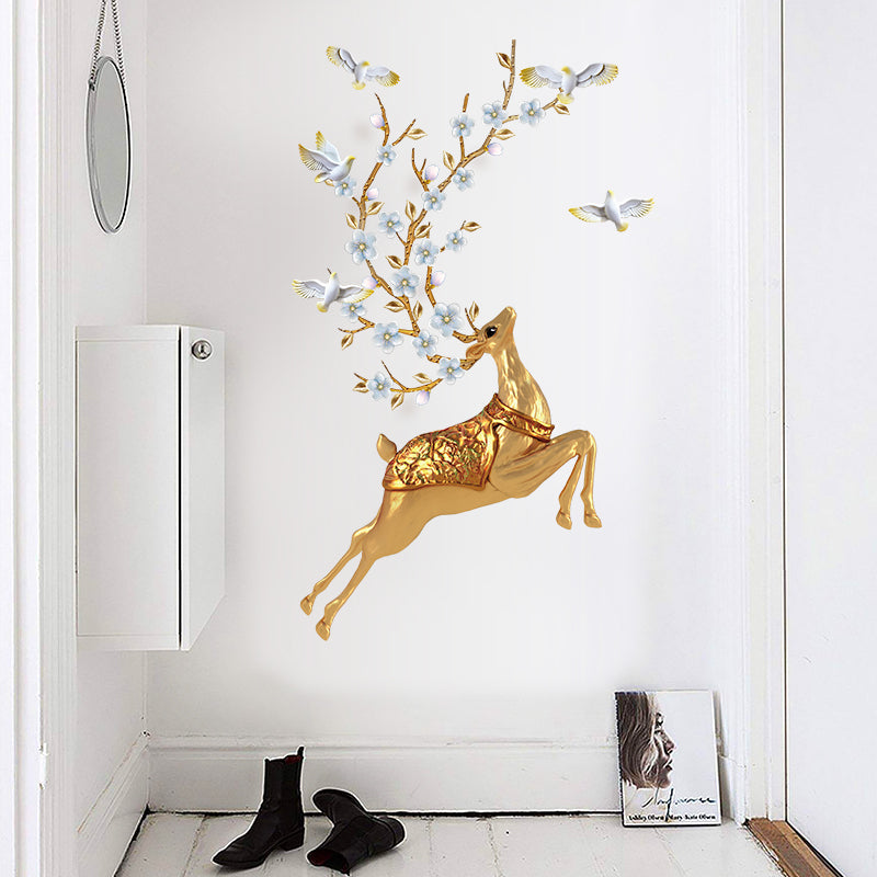 Miico SK9345 Golden Deer Painting Sticker Wall Sticker Home Decorative Sticker Removable Sticker