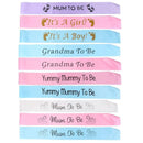 Colors Baby Shower Party Satin Sash Banner Ribbon New Mummy To Be/Grandma/Auntie/Nanny