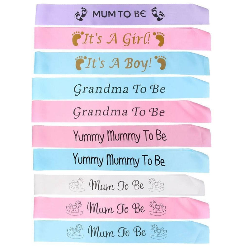 Colors Baby Shower Party Satin Sash Banner Ribbon New Mummy To Be/Grandma/Auntie/Nanny