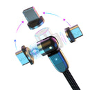 USLION 2.4A 2in1 LED 540 Magnetic Dual Position Game Quick Charge Data Cable for Samsung S10+ Xiaomi Redmi Note8 HUAWEI