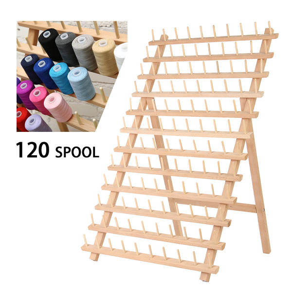 120 Spool Wood Thread Cone Holder Rack Organizer Kit For Sewing Quilting Embroidery