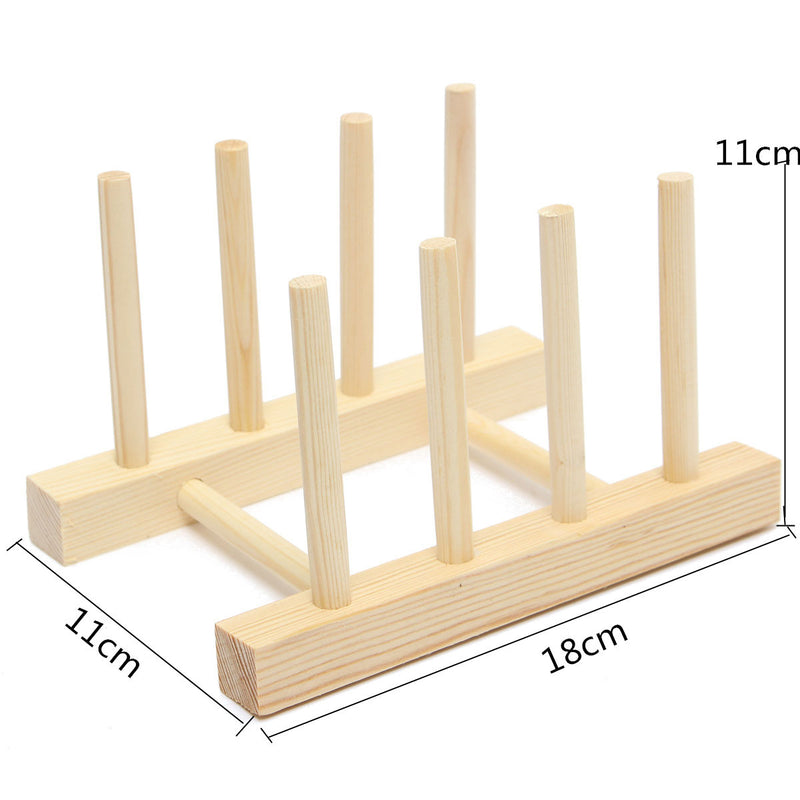 Wooden Dish Plate Storage Holders Folding Racks Drying Shelf