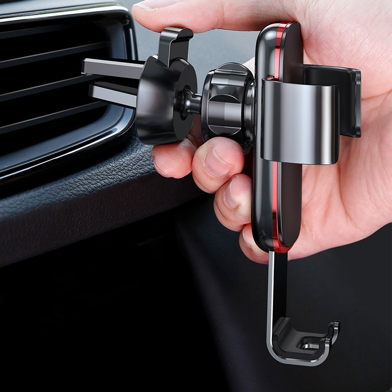 Baseus Metal Gravity Auto Lock Car Mount Air Vent Holder Stand for iPhone 8 Xiaomi Mobile Phone