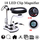 10X Soldering Magnifier Desk Lamp Repair Clamp Desktop Magnifying Glasses with 18 LED Light