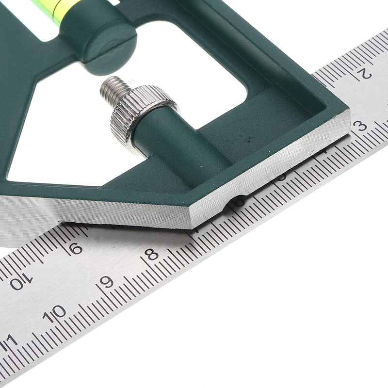 BERRYLION 300mm Adjustable Combination Square Angle Ruler 45/90 Degree with Bubble Level Multifunctional Gauge Measuring Tools