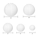20PCS 4"-12" White Paper Lanterns Round Chinese Hanging Ball Lamp Cover for Birthday Wedding