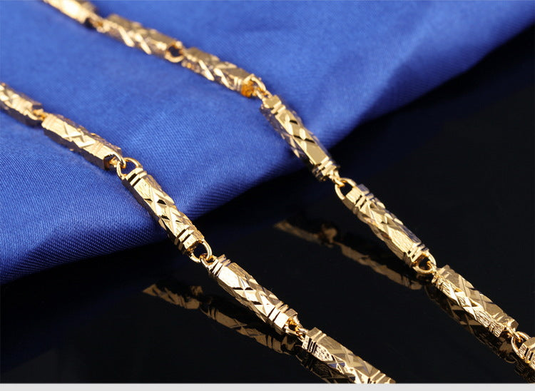 18K Duracell King Men's Electroplated Bamboo Necklace 51cm