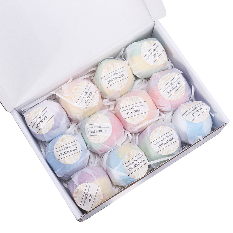 70g*12PCS Bath Salt B-ombs Balls Whitening Moisture Essential Oil Body Scrub Bath B-ombs Bath Shower Sponge