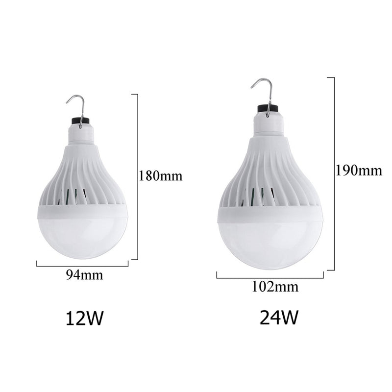 Portable USB Powered 12W 24W White SMD5730 LED Light Bulb Emergency Garden Outdoor Camp Lamp