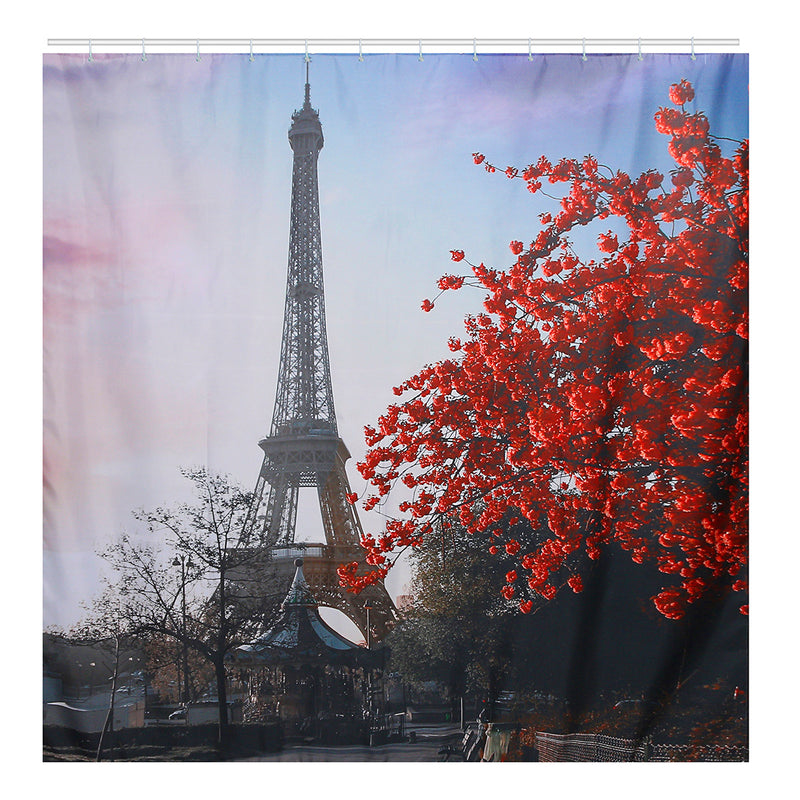 180X180CM Eiffel Tower Waterproof Polyester Shower Curtain Bathroom Bathe Cloth