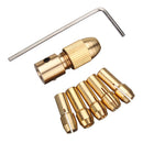 Drillpro 8pcs 0.5-3mm Small Electric Drill Bit Collet Twist Drill Chuck Tool for 3.17/5.05mm Shank