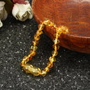 Fashion Multicolor Natural Amber Bracelets Chain Trendy Amber Elastic Bracelet Gift for Girl Women