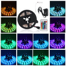DC12V 5M 5050 Non-waterproof Indoor Color Changeable 150LED Strip Light Kit + EU/US Plug + 24Keys Remote Control