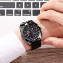 HANNAH MARTIN BN02 Men Quartz Watch Fashion Fake Dial Leather Strap Military Sport Watch