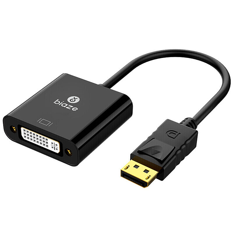 Biaze ZH57-PC 1080P Full HD DP DisplayPort Male to DVI Female Converter Video Adapter